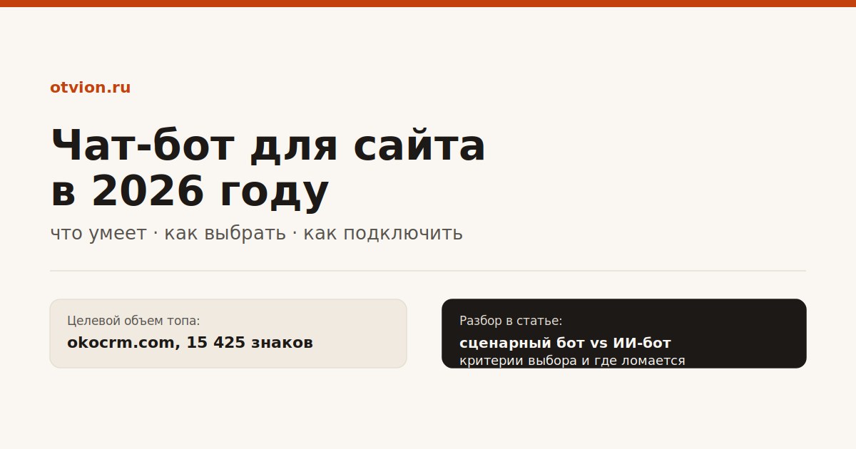 Чат-бот для сайта в 2026 году: что умеет и как выбрать